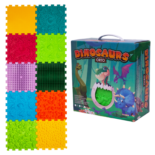 Ortopēdisko paklājiņu komplekts "Dinosaurs Puzzle 10"