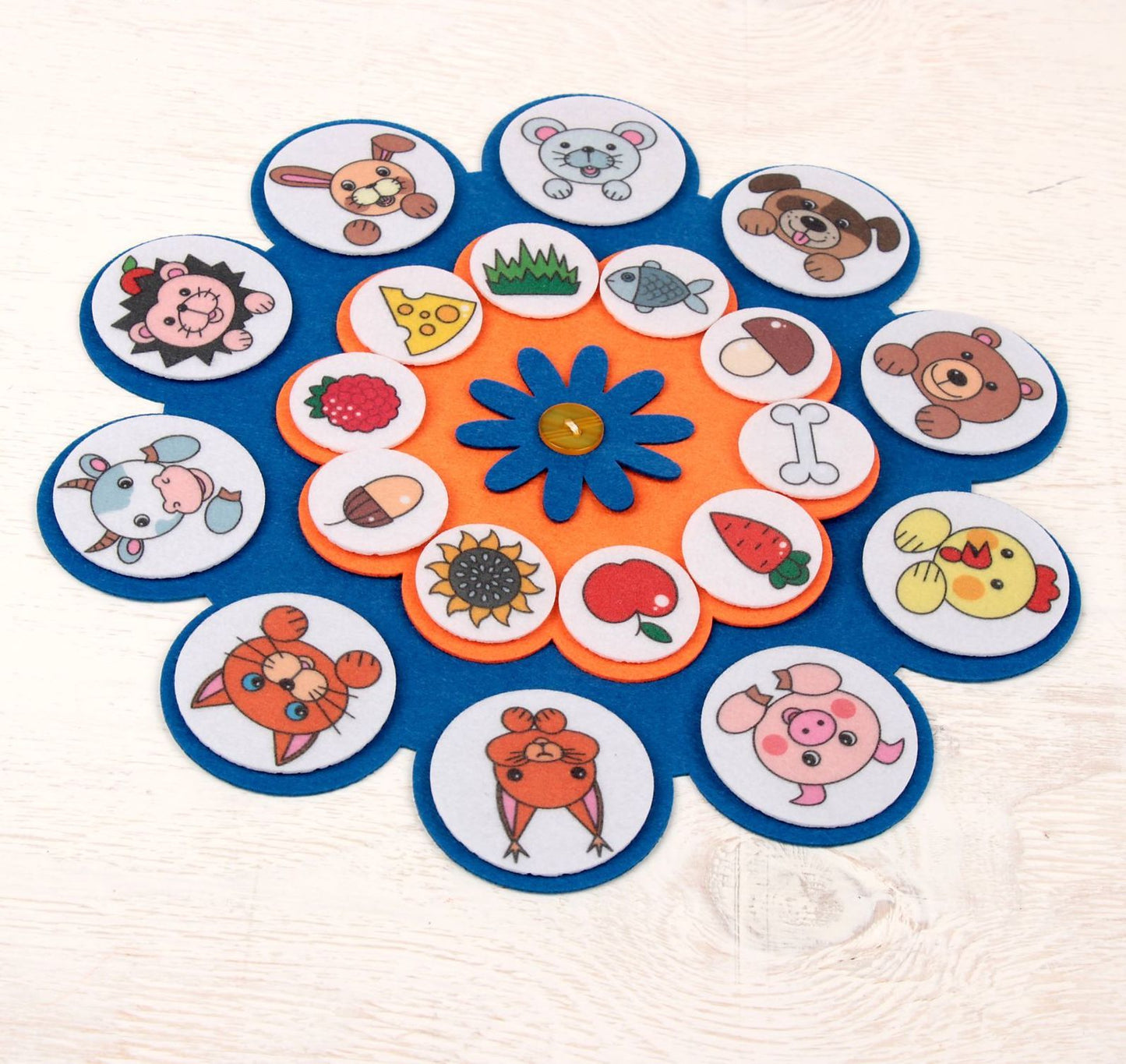 Spēle ar Velcro lipekļiem "Kas ko ēd?"