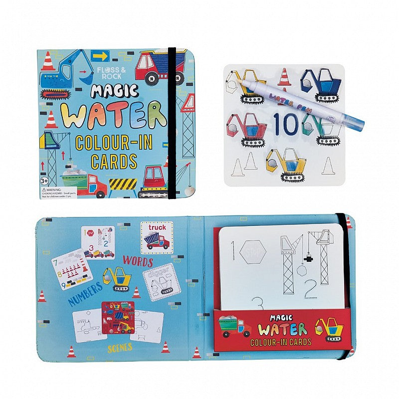 Magic water colour-in cards "Construction"