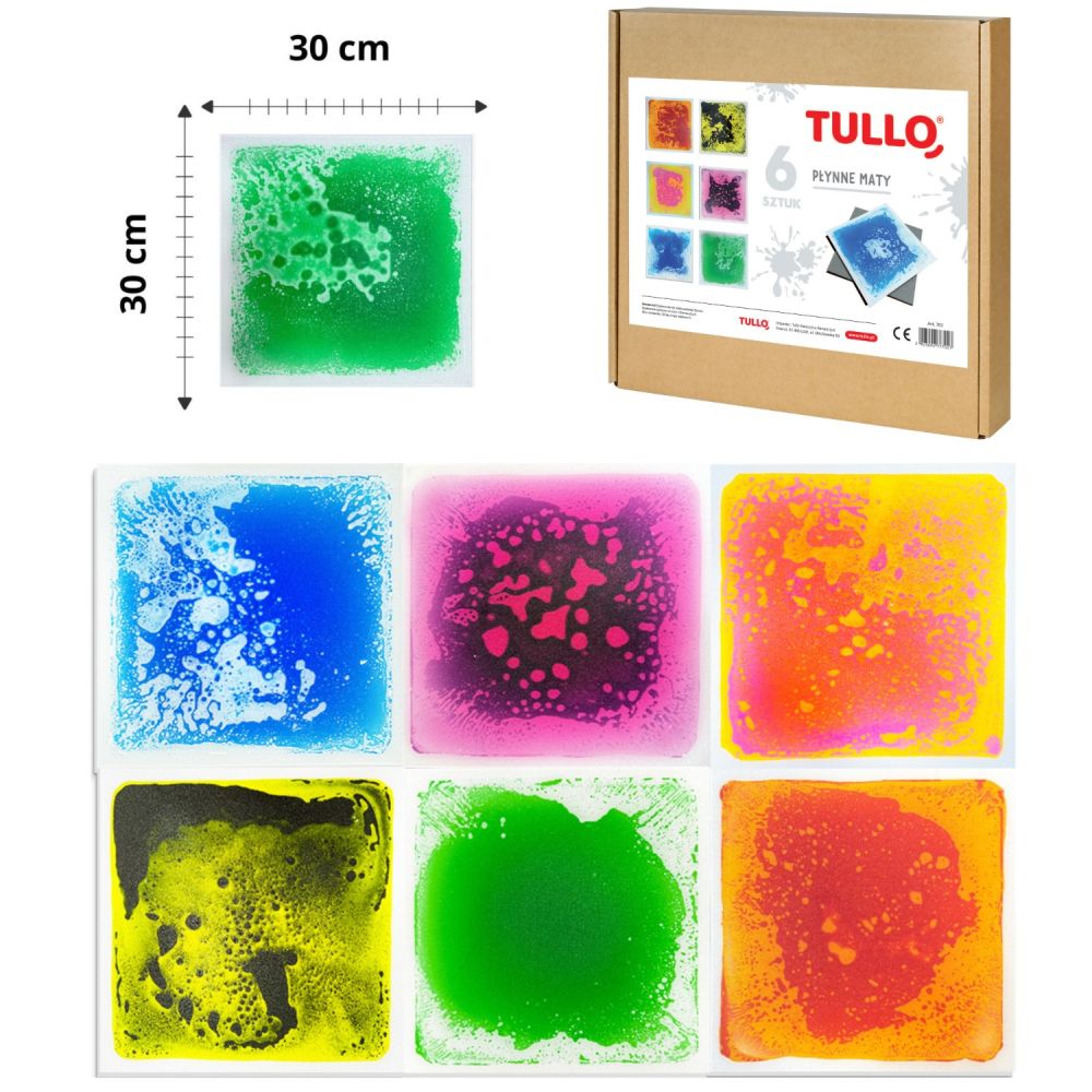 Sensorie paklājiņi ar šķidrumu "Liquid Sensory Mats" (6 gab.)