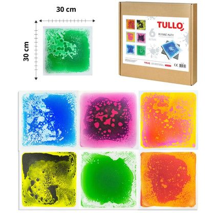 Sensorie paklājiņi ar šķidrumu "Liquid Sensory Mats" (6 gab.)