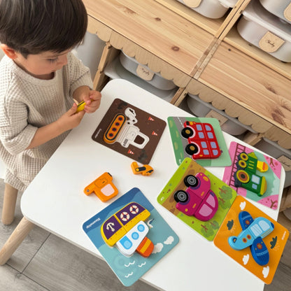 Деревянный пазл "Mini Transportation"