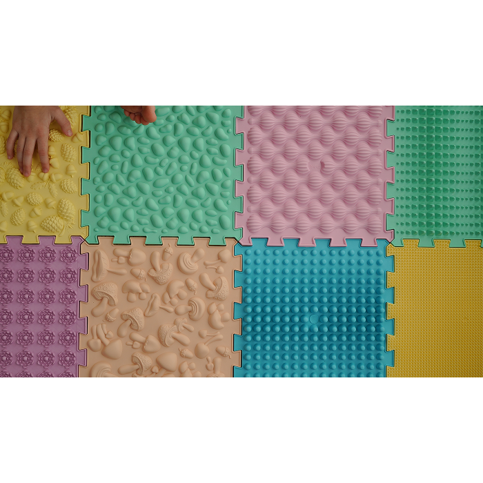 Ortopēdisko paklājiņu komplekts "Puzzle Mix Pastel 9"
