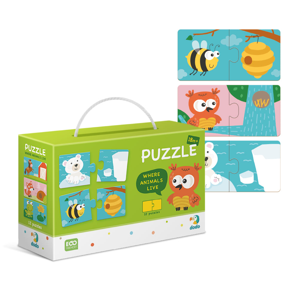 Puzle "Dzīvnieku mājas"