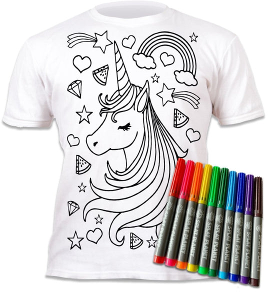 Krāsojamais t-krekls "Unicorn Stars"