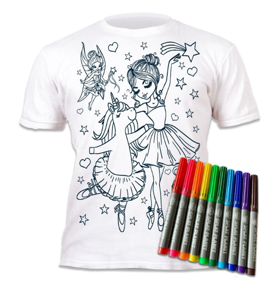 Krāsojamais t-krekls "Unicorn Ballerina"