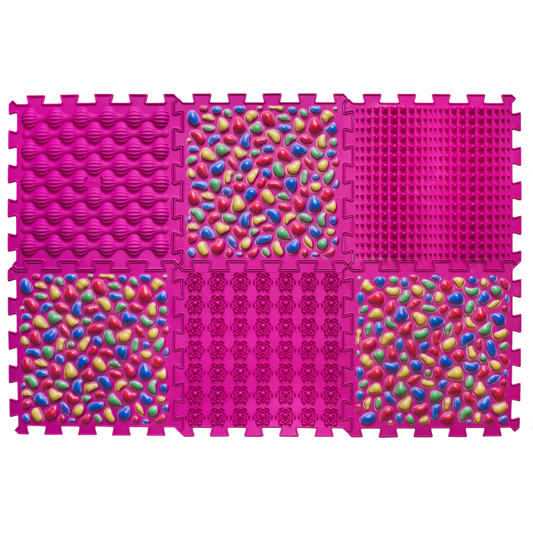 Ortopēdisko paklājiņu komplekts "Pink Pebble 6"