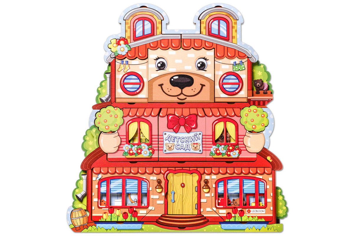 Деревянная рамка-вкладыш "Детский сад для мишек"