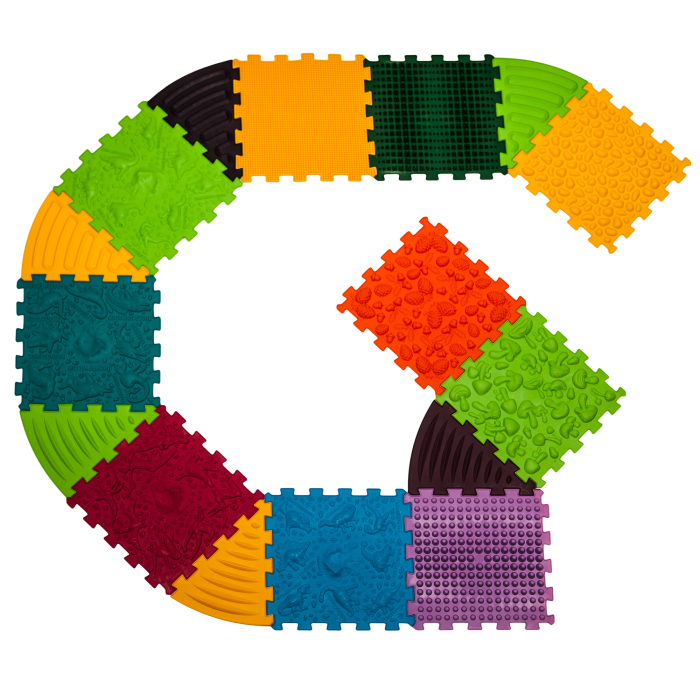 Ortopēdisko paklājiņu komplekts "Dinosaurs Puzzle 10 + 6"