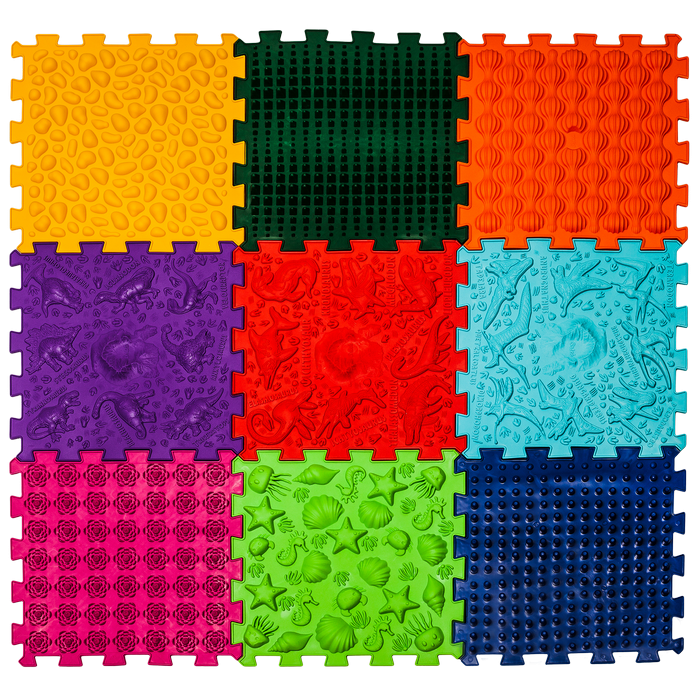 Ortopēdisko paklājiņu komplekts "Dinosaurs Puzzle 9"