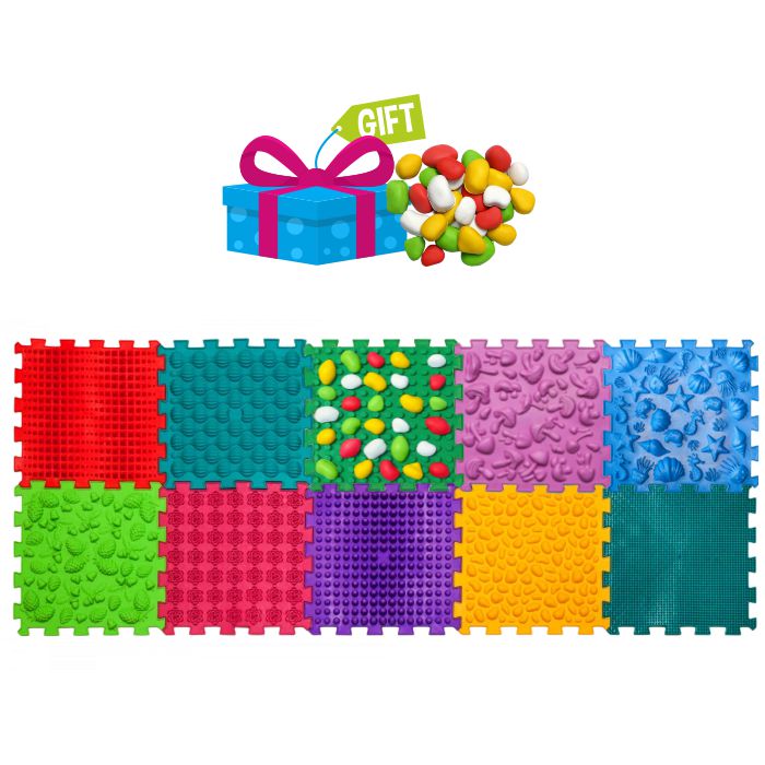 Ortopēdisko paklājiņu komplekts "Puzzle Mix 10 + STONES"