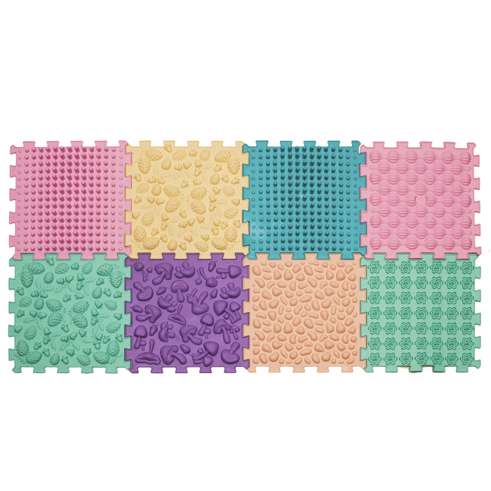 Ortopēdisko paklājiņu komplekts "Puzzle Mix Pastel 8"