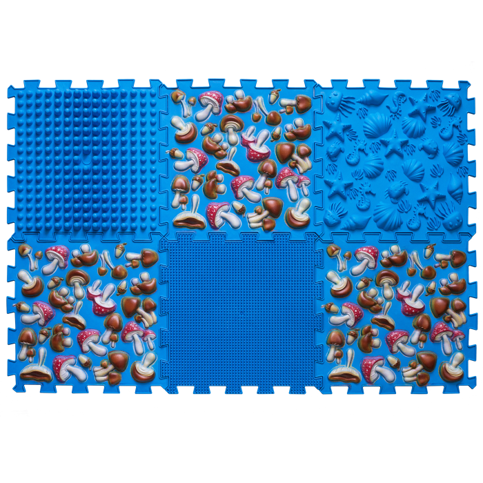 Ortopēdisko paklājiņu komplekts "Blue Mushroom 6"