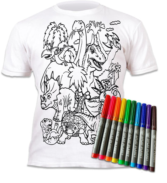 Krāsojamais t-krekls "Dinosaurs"