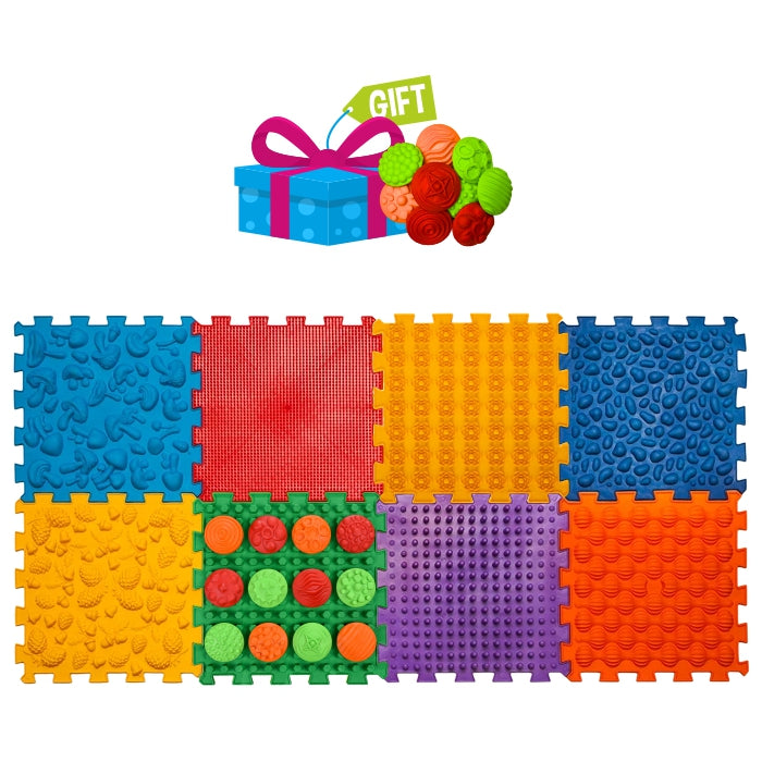 Ortopēdisko paklājiņu komplekts "Puzzle Mix 8 + PATTERNS"
