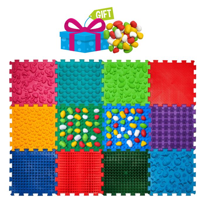 Ortopēdisko paklājiņu komplekts "Puzzle Mix 12 + STONES"