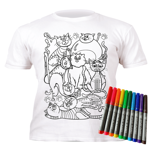 Krāsojamais t-krekls "Cats"