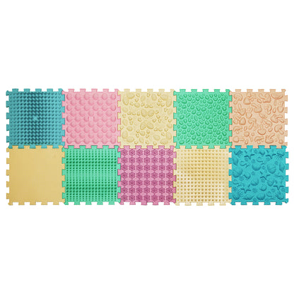 Ortopēdisko paklājiņu komplekts "Puzzle Mix Pastel 10"