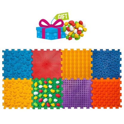 Ortopēdisko paklājiņu komplekts "Puzzle Mix 8 + STONES"