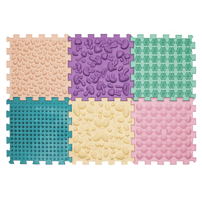 Ortopēdisko paklājiņu komplekts "Puzzle Mix Pastel 6"