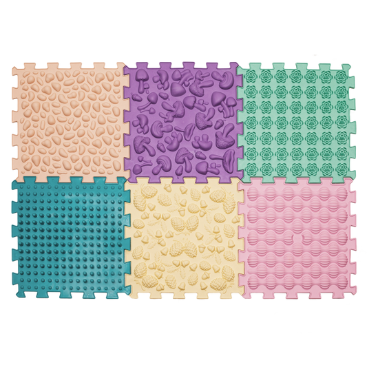 Ortopēdisko paklājiņu komplekts "Puzzle Mix Pastel 6"