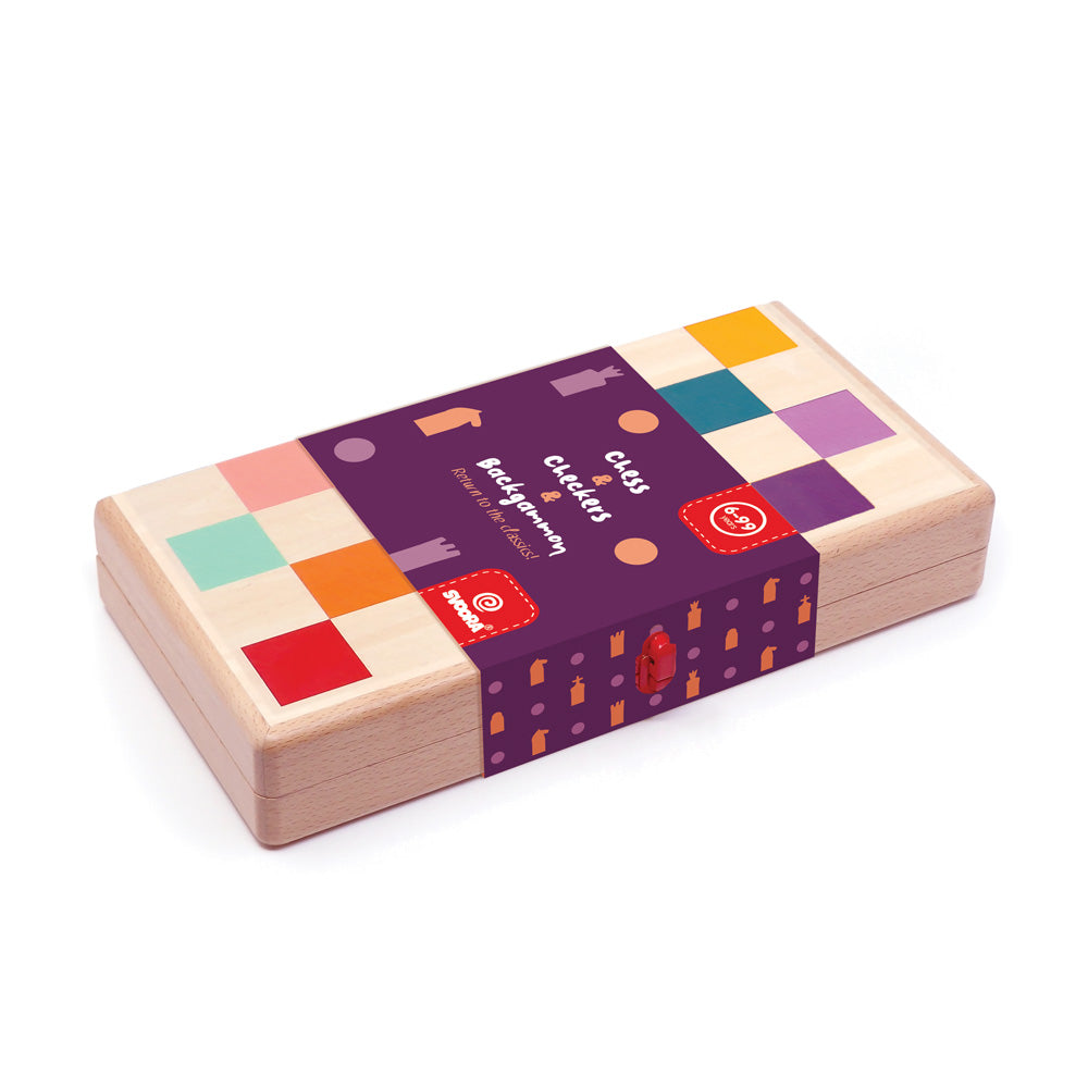 Galda spēļu komplekts: šahs, nardi, dambrete