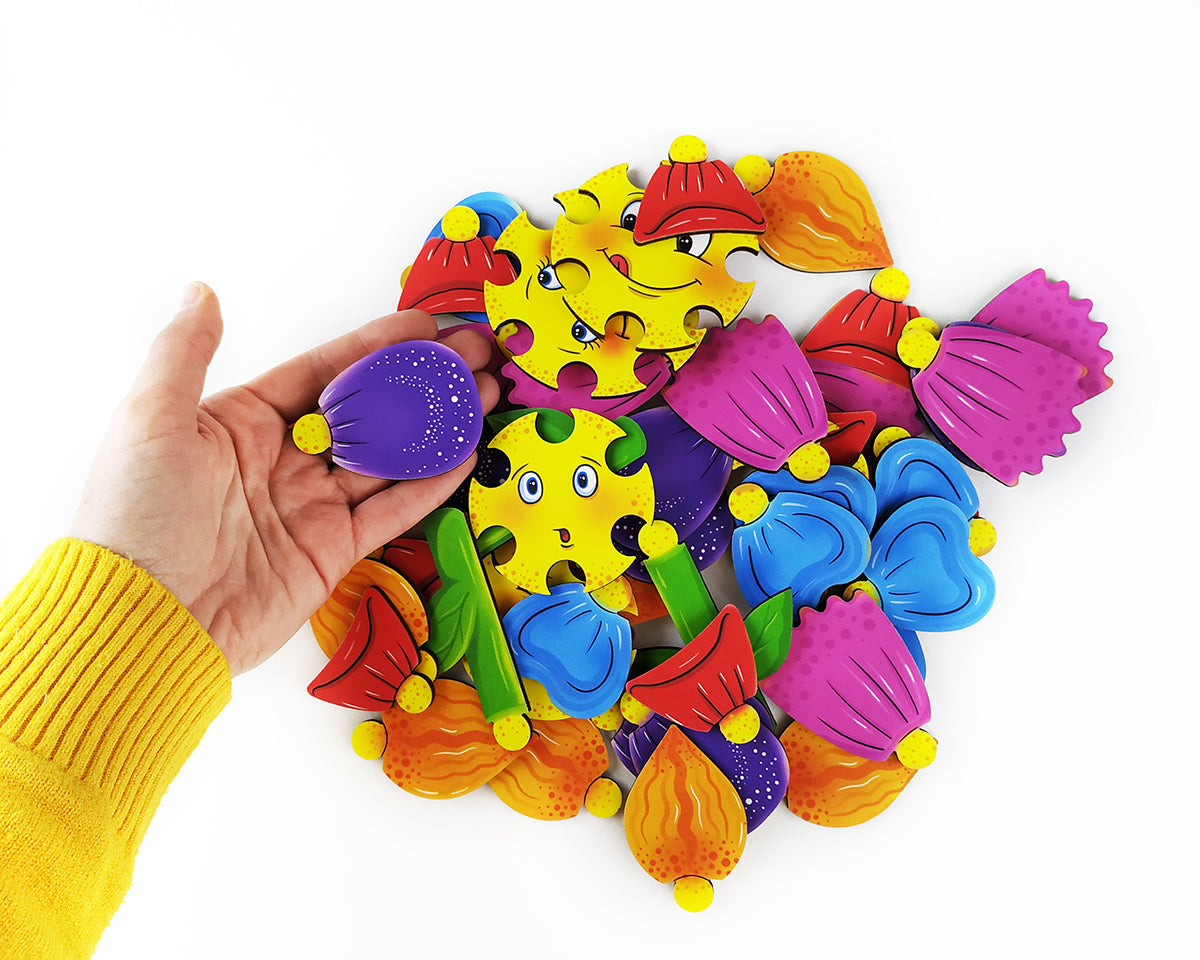 Koka spēle-konstruktors "Ziedu dārzs"