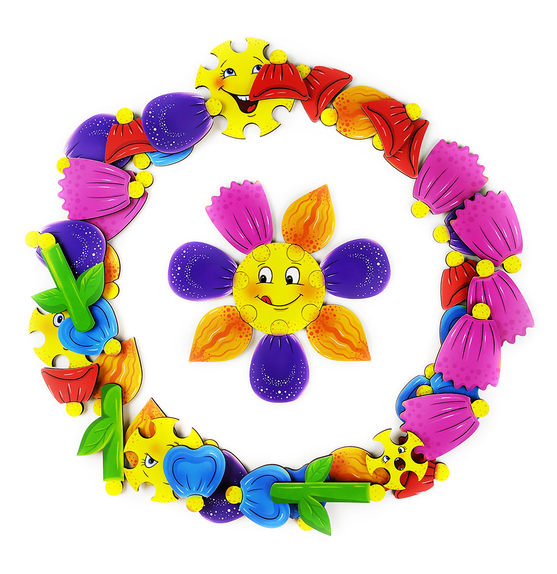 Koka spēle-konstruktors "Ziedu dārzs"