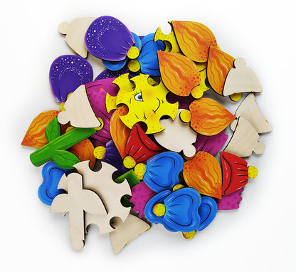 Koka spēle-konstruktors "Ziedu dārzs"