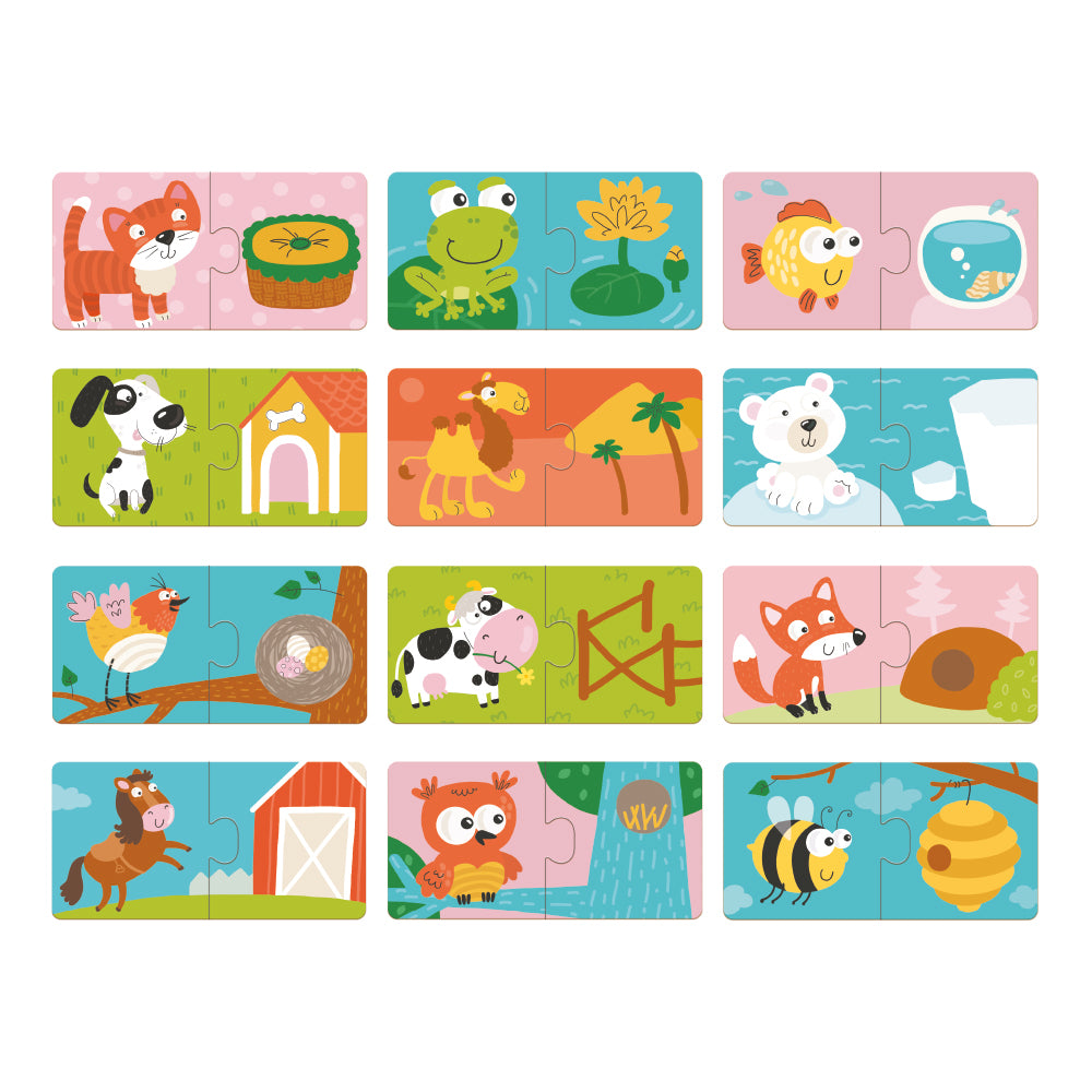 Puzle "Dzīvnieku mājas"