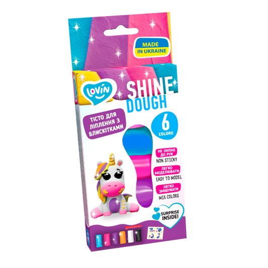 Radošais komplekts Modelēšanas mīkla Play Dough - Shine Asorti 6 krāsas