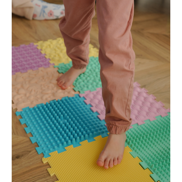 Ortopēdisko paklājiņu komplekts "Puzzle Mix Pastel 10"