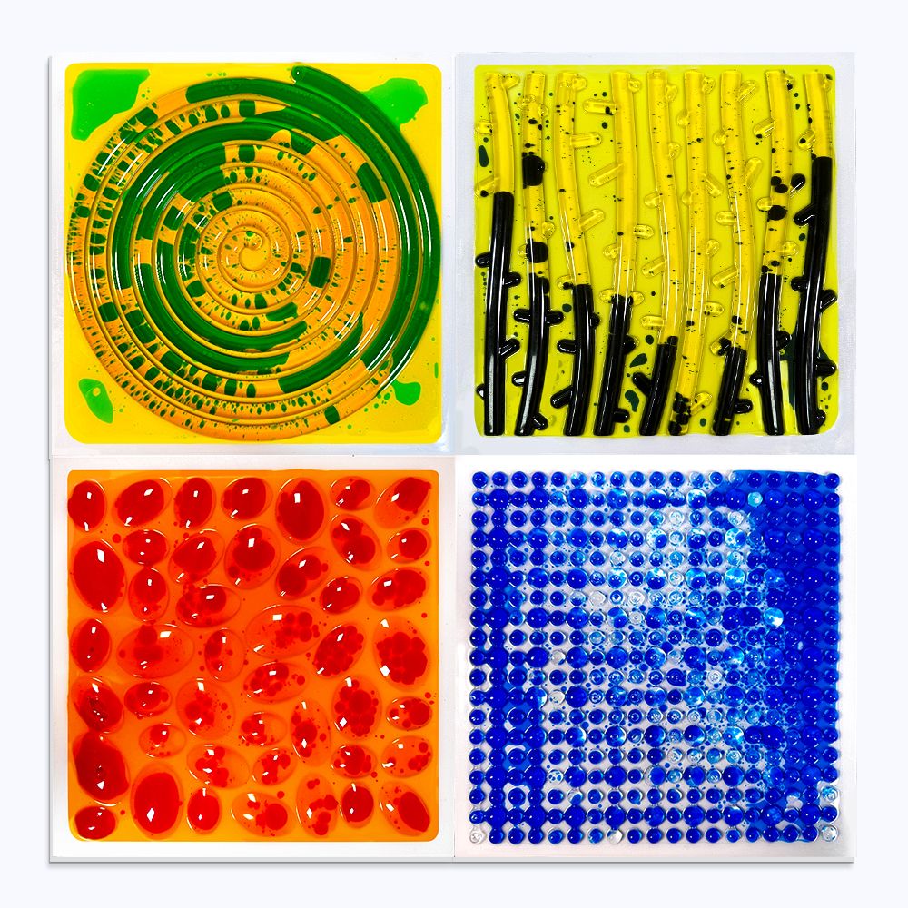 Teksturēti paklājiņi ar šķidrumu "Textured Liquid Mats" (4 gab.)