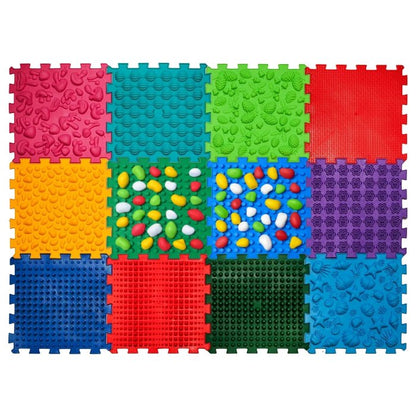 Ortopēdisko paklājiņu komplekts "Puzzle Mix 12 + STONES"