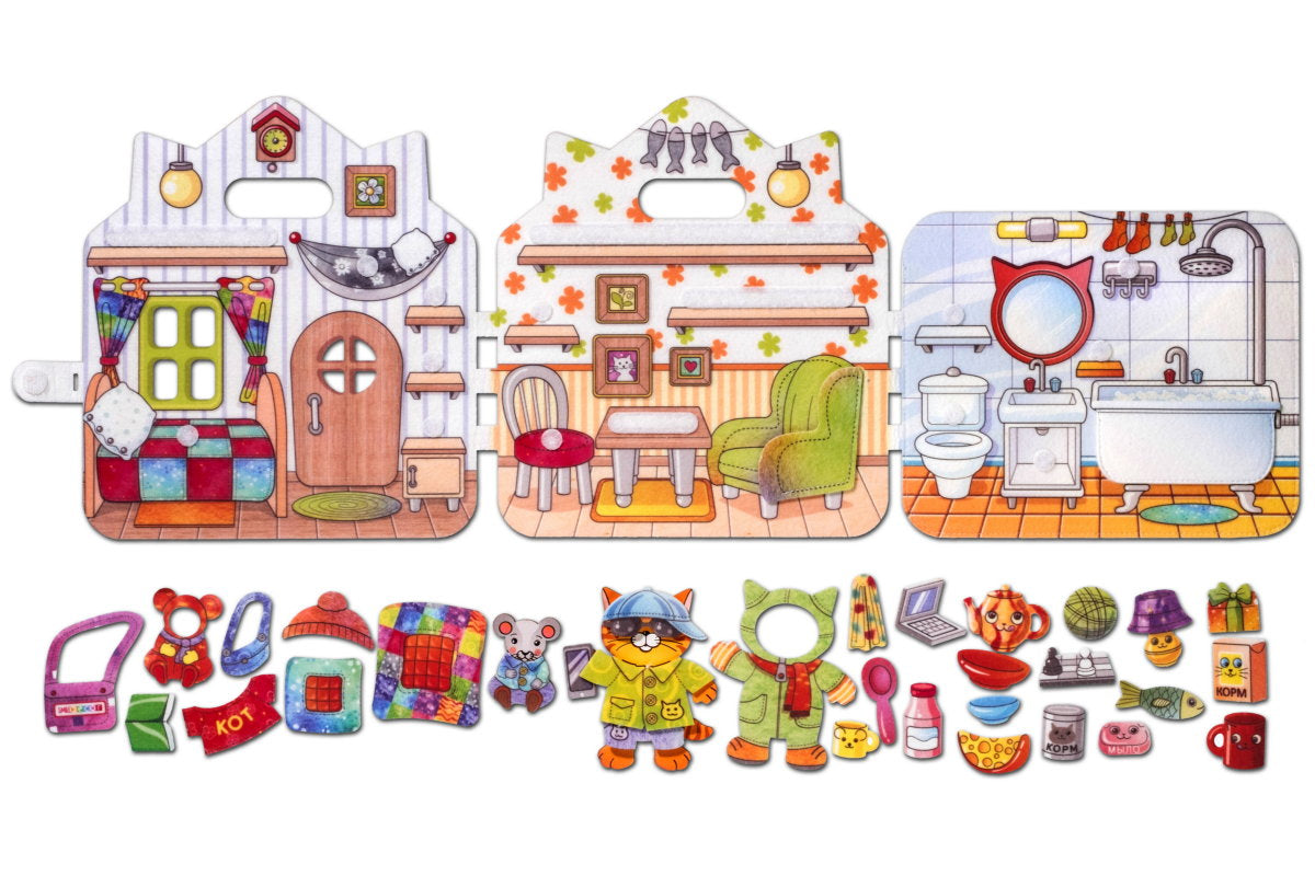 Книжка-игрушка из фетра "Дом Котофея"