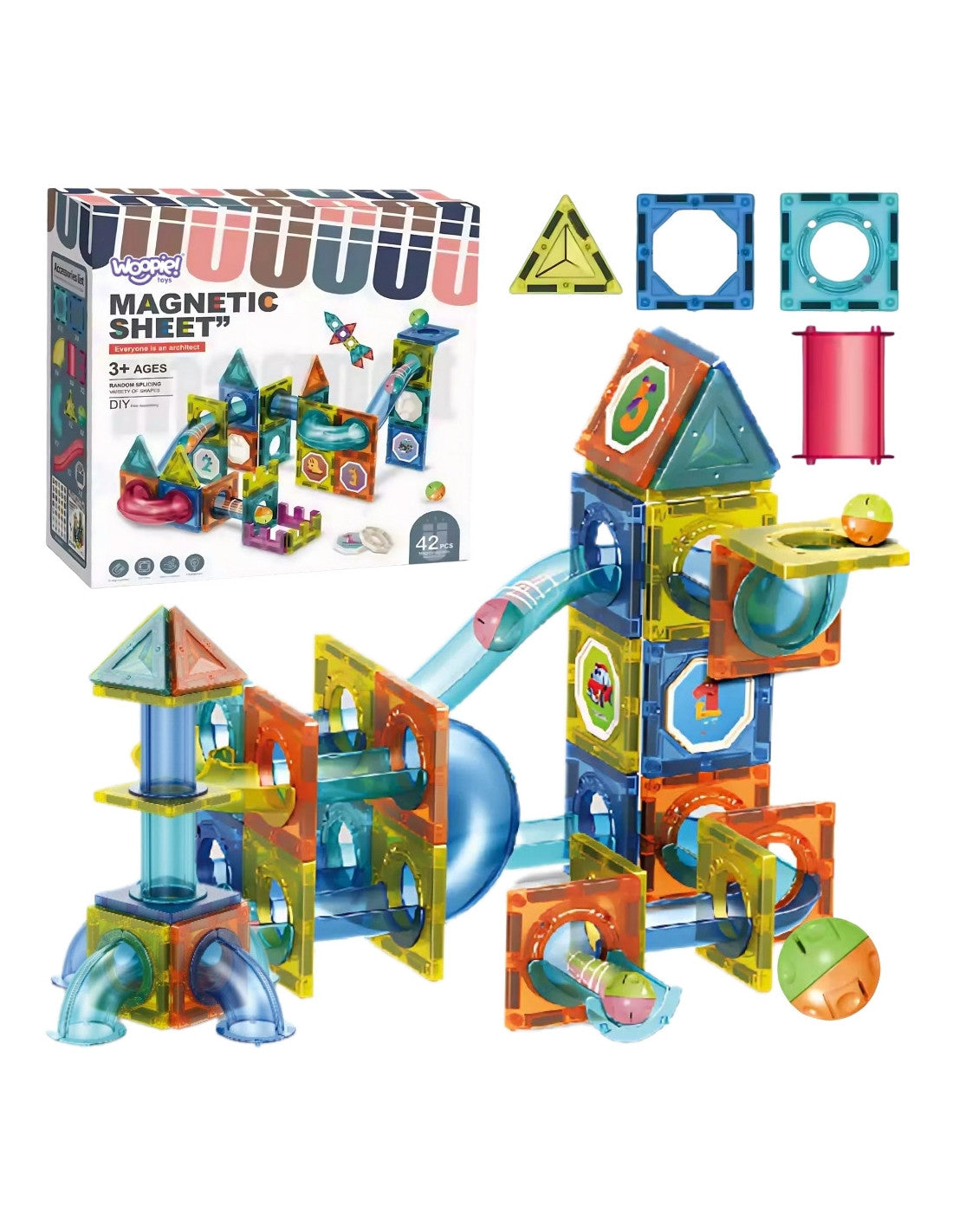 3D Magnētiskais konstruktors-trase (42 detaļas)