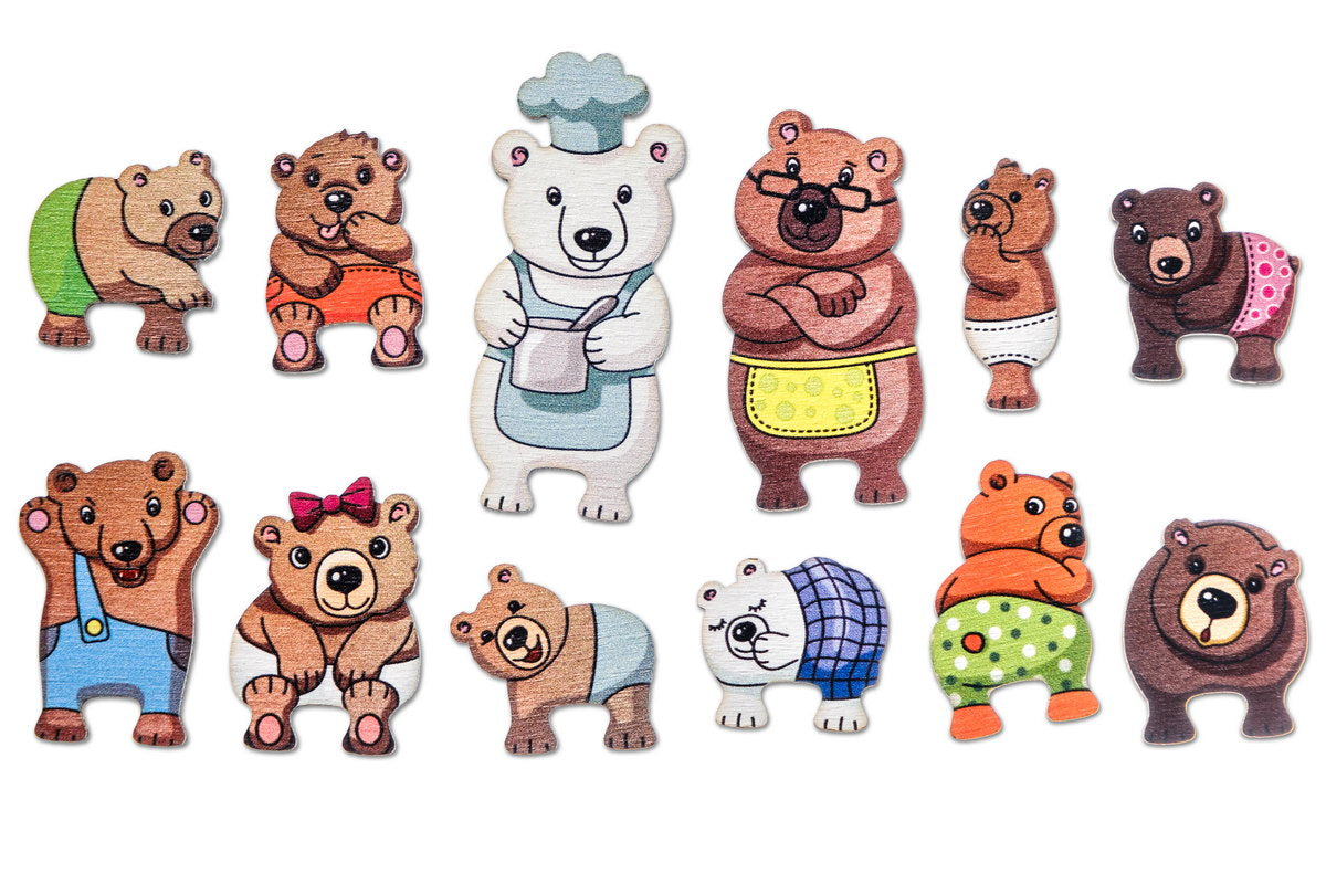 Деревянная рамка-вкладыш "Детский сад для мишек"