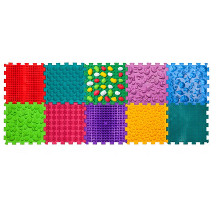 Ortopēdisko paklājiņu komplekts "Puzzle Mix 10 + STONES"