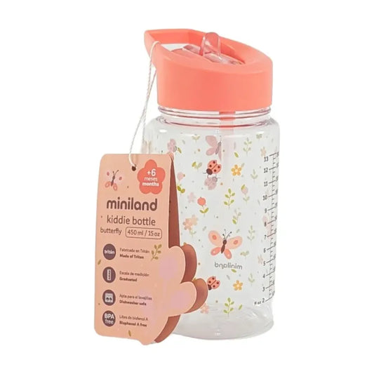 Ūdens pudele ar salmiņu "Butterfly" (450 ml)