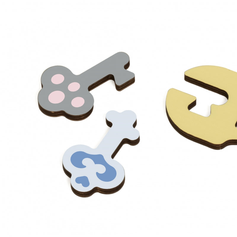 Деревянная рамка-вкладыш "Ключи и замочки"