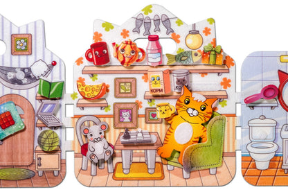 Книжка-игрушка из фетра "Дом Котофея"