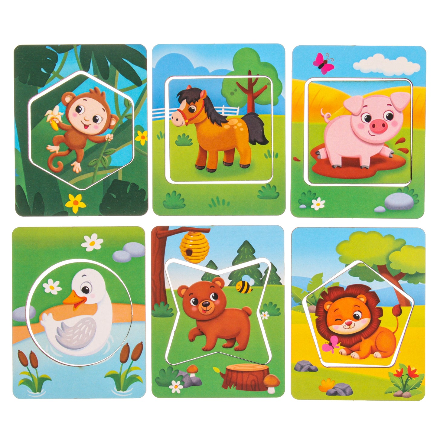 Деревянные досочки Сегена "Кто где живёт?"