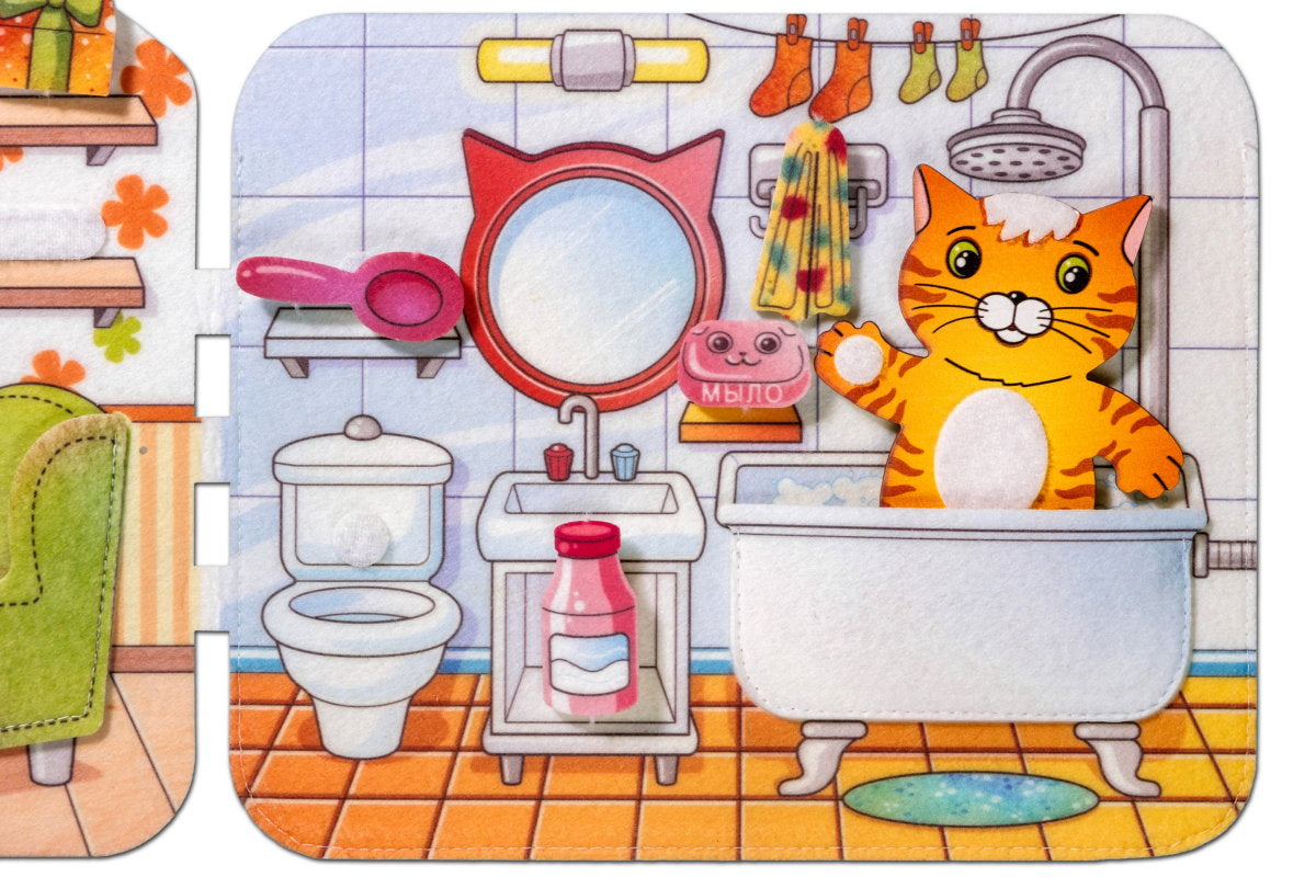 Книжка-игрушка из фетра "Дом Котофея"