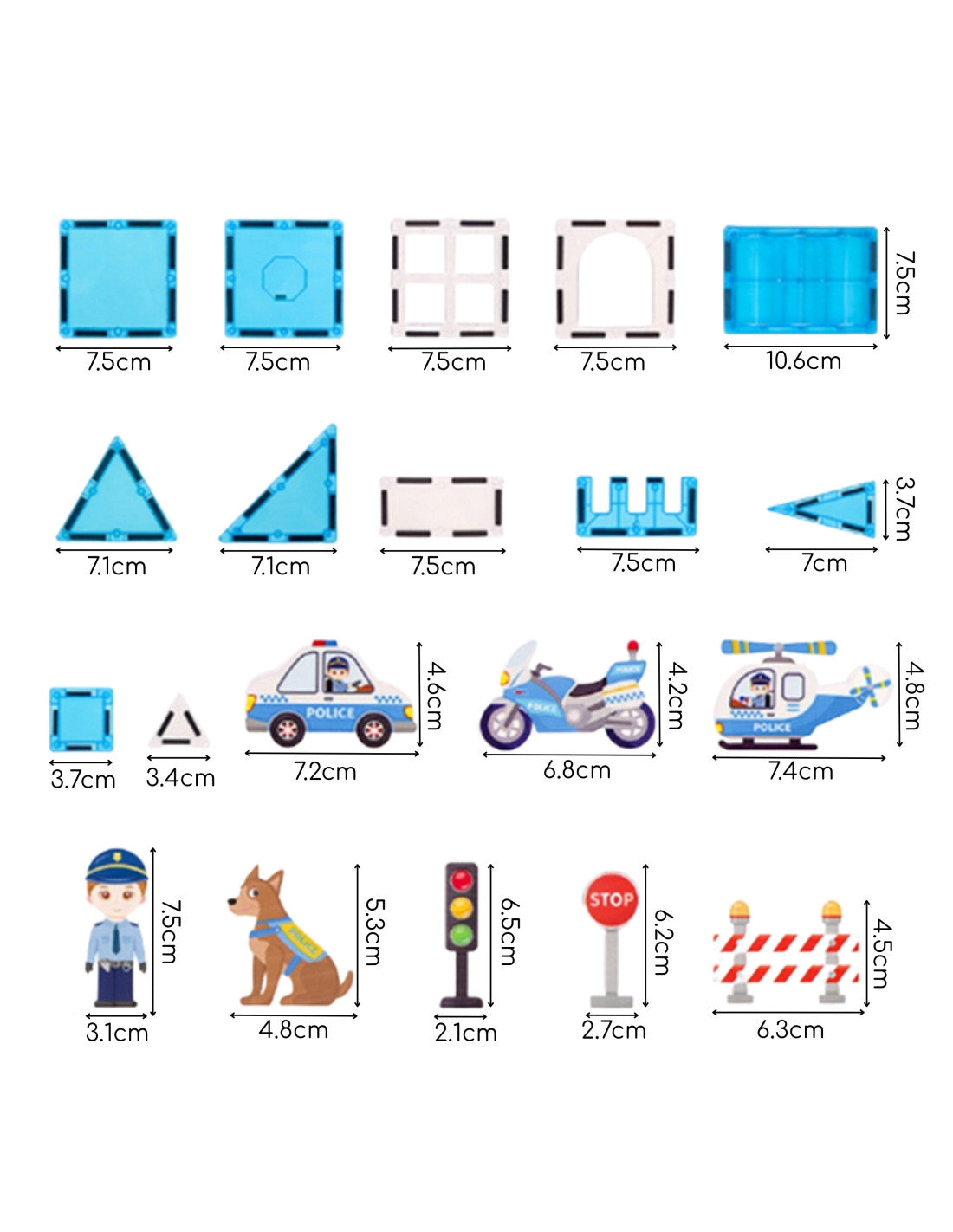 3D Magnētiskais konstruktors"Police Station" (42 det.)