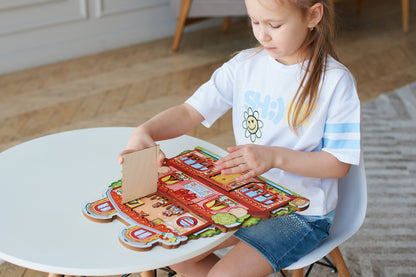 Деревянная рамка-вкладыш "Детский сад для мишек"