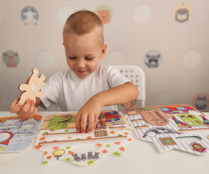 Книжка-игрушка из фетра "Дом Котофея"