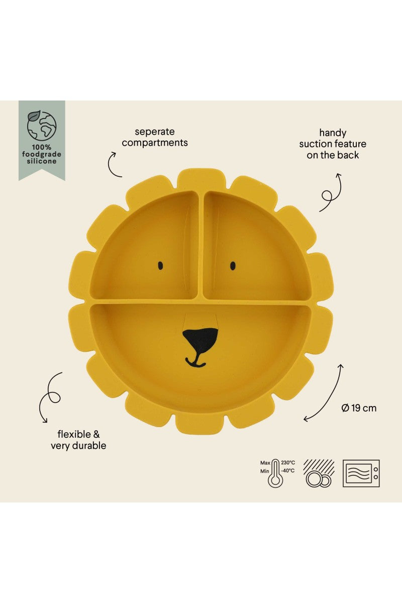 Silikona šķīvis ar piesūcekni "Mr. Lion"