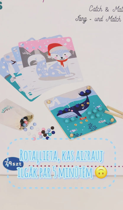 Koka puzle-mozaīka "Catch and Match. Polar Animals"