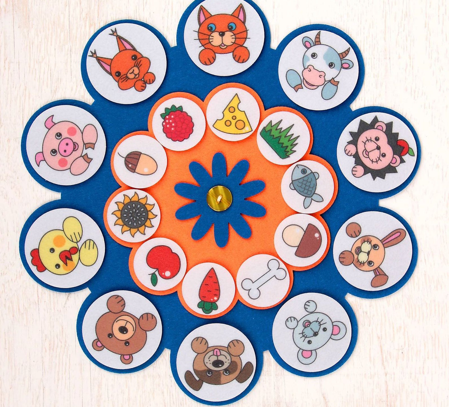 Spēle ar Velcro lipekļiem "Kas ko ēd?"