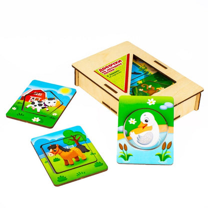 Деревянные досочки Сегена "Кто где живёт?"